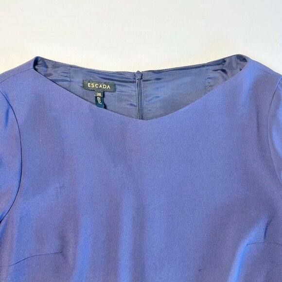 Navy Blue Escada Dress with pleated sleeves size 36 - Picture 10 of 11